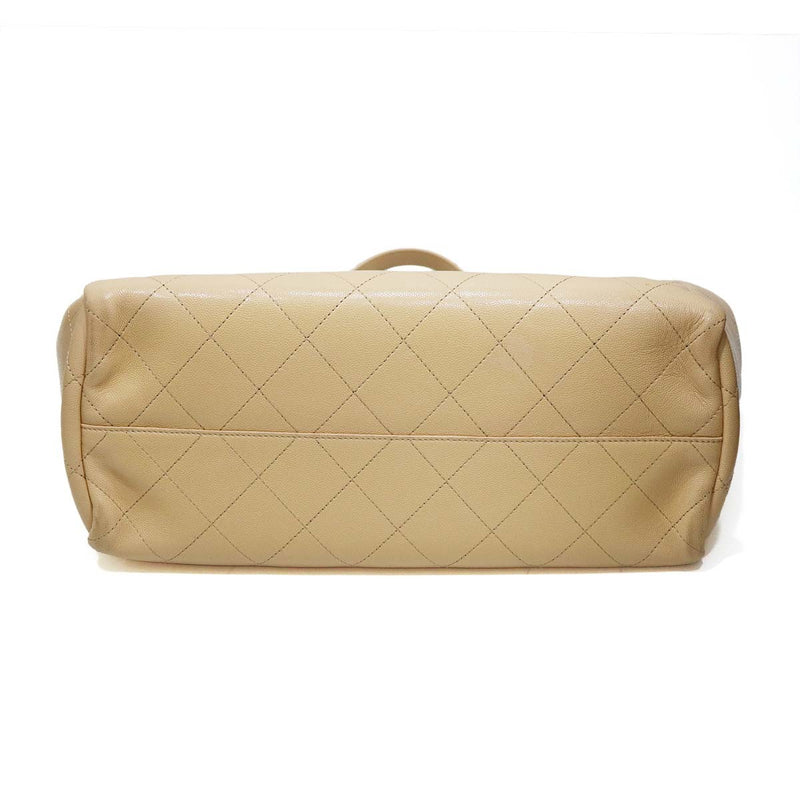 CHANEL シャネル マトラッセ 2wayバッグ ココマーク キャビアスキン ハンドバッグ ベージュ系 チェーンショルダー gen210