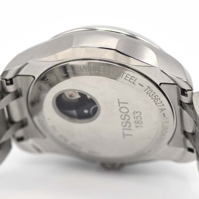 腕時計 稼働 TISSOT ティソ T035627 クチュリエ クロノグラフ 自動巻き 白色文字盤 21k199-1