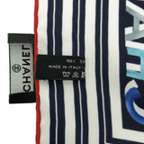 美品 CHANEL シャネル 大判 スカーフ ココマーク シルク100 ネイビー マルチカラー 箱有 H11524