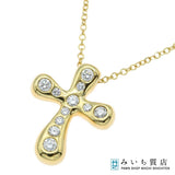 仕上げ済 TIFFANY&Co. ティファニー ネックレス クロス ダイヤモンド 750 約5.3g ジュエリー ◆ 26k75-2