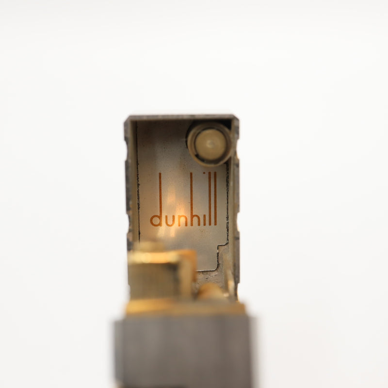 着火未確認 dunhill ダンヒル ライター ローラー式 シルバー×ゴールド ライン ストライプ ビンテージ 喫煙具 コレクション H1884