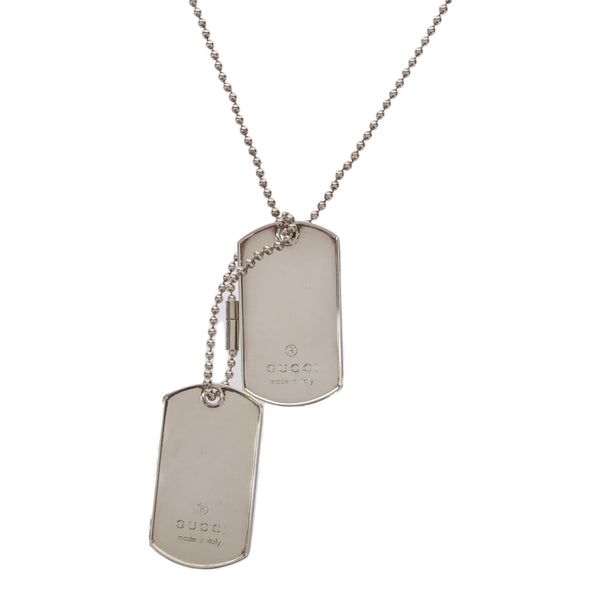 GUCCI グッチ ダブルドッグタグ ネックレス ペンダント ボールチェーン アクセサリー SV925 シルバー 総重量約56g M251
