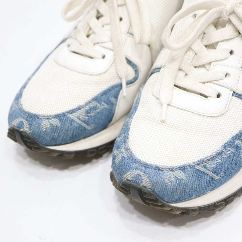 LOUIS VUITTON ルイヴィトン LV NV0179 ランアウェイライン スニーカー 靴 38サイズ デニム レザー M4035