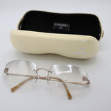 CHANEL シャネル サングラス 4002 c194/61 57□19 130 ココマーク リムレス 度なし メガネ シャンパンゴールド系 ケース 26k621-10