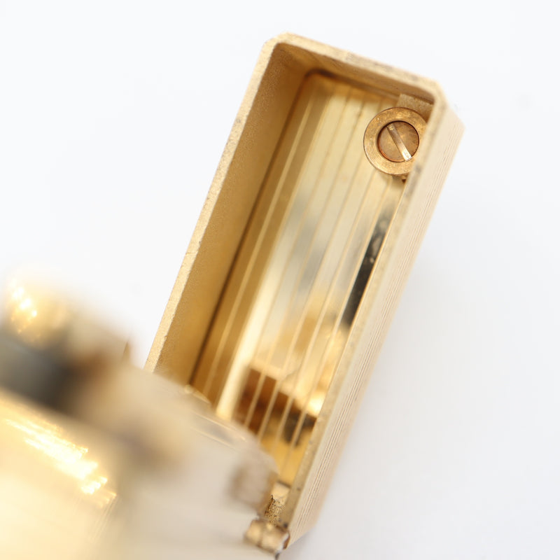 S.T. Dupont デュポン ガスライター ライン1 ショート LINE1 20μ ローラー式 ゴールド色 喫煙具 着火未確認 ケース M1611