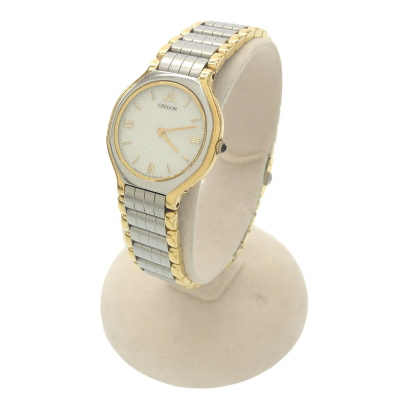 腕時計 稼働 SEIKO セイコー クレドール 4N70-0012 クォーツ 白色文字盤 レディース H20671