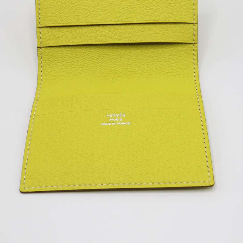 未使用品 HERMES エルメス エブリン カードケース シェーブル LIME 2011年製造 □O刻 箱 Hロゴ ライムカラー H9797
