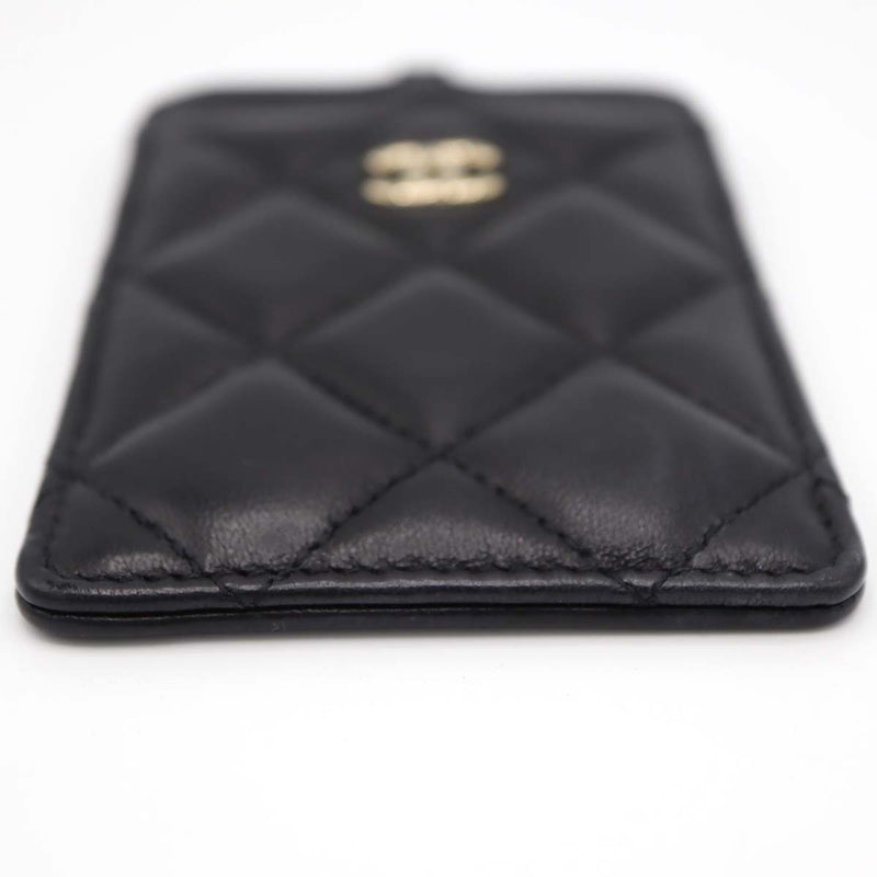 CHANEL シャネル カードケース パスケース マトラッセ ネックストラップ ブラック系 箱有 M3757
