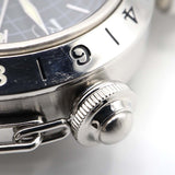 稼働 腕時計 Cartier カルティエ パシャC メリディアン GMT ビッグデイト W31049M7 自動巻き 黒色文字盤 M3795