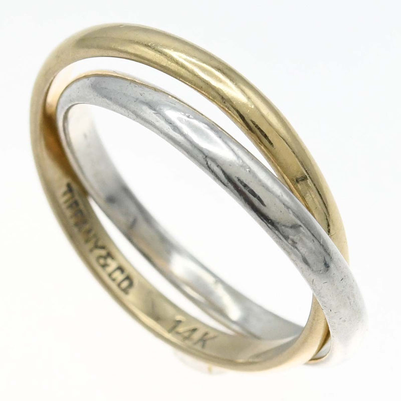 TIFFANY＆Co. ティファニー 2連リング 指輪 14K STARLING ゴールド シルバー 約9.5号 約2.5g アクセサリー レディース K275