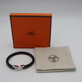 HERMES エルメス ブレスレット パロミノ F1 02 53 ブラウン ブラック系 レザー 箱袋 J798