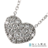 仕上済 Ponte Vecchio ポンテヴェキオ PV ネックレス ハート K18WG D0.41 3.7g ジュエリー H15194