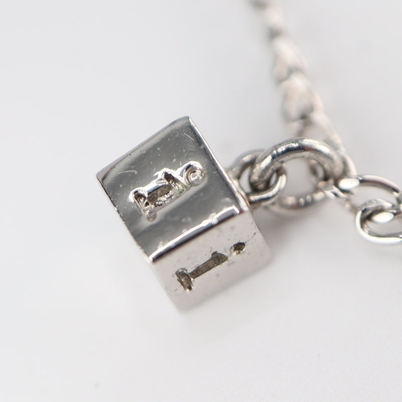 Christian Dior ディオール ブレスレット キューブ 4チャーム 約5.9g シルバーカラー アクセサリー 袋 M1509-3