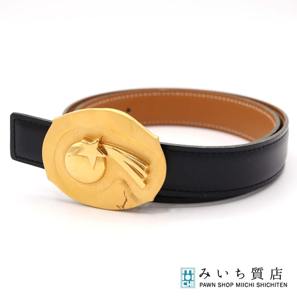 HERMES エルメス ベルト シューティングスター サイズ65 □C刻印 ブラック 服飾小物 M4129