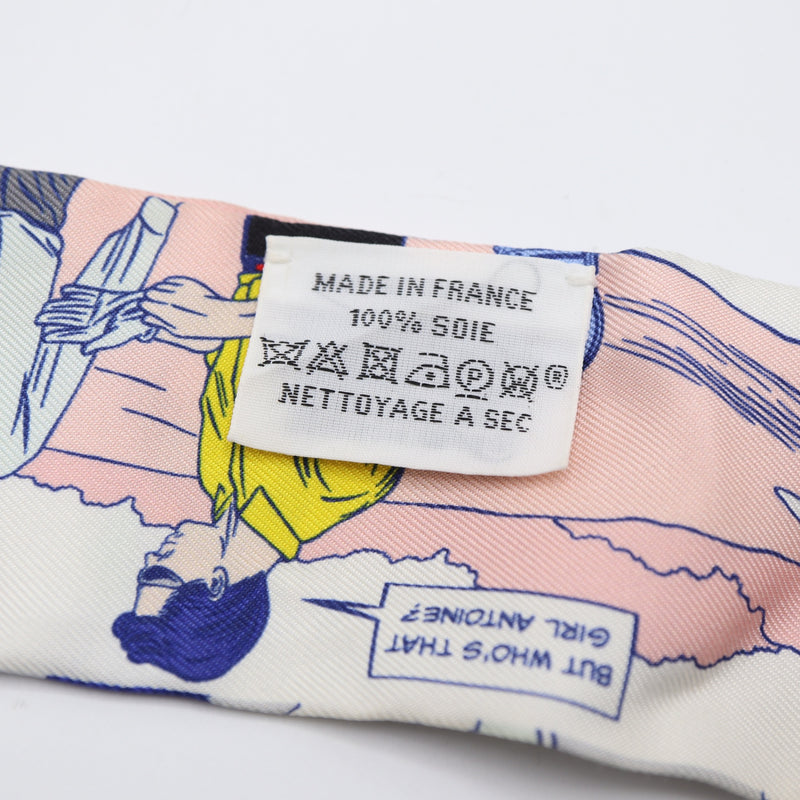HERMES エルメス ツイリー WOW アメコミ柄 スカーフ シルク100 マルチ