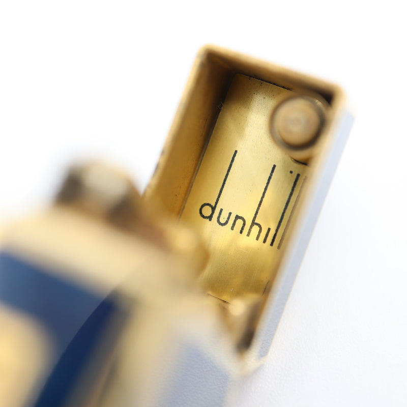 dunhill ダンヒル ガスライター US.RE24163 ラピス柄 ラピス ブルー ローラー式 喫煙具 着火未確認 ケース有 H5342