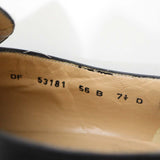 Salvatore Ferragamo フェラガモ パンプス ガンチーニ チャンキーヒール ブラック 7 1/2 D 24.5cm 靴 箱有 H12688-4