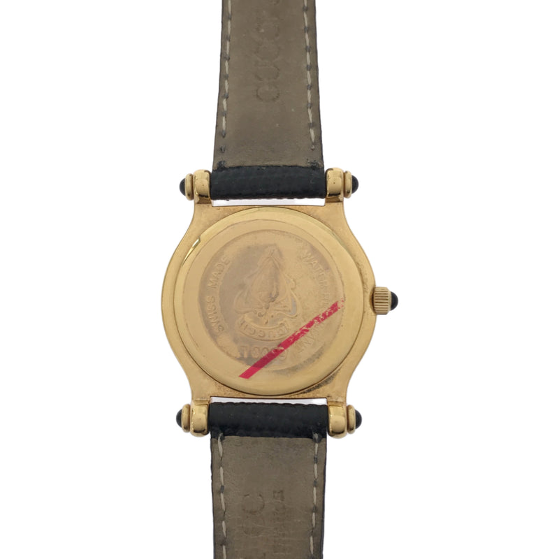 稼働 腕時計 GUCCI グッチ 6500L ロゴ クオーツ ブラック文字盤
