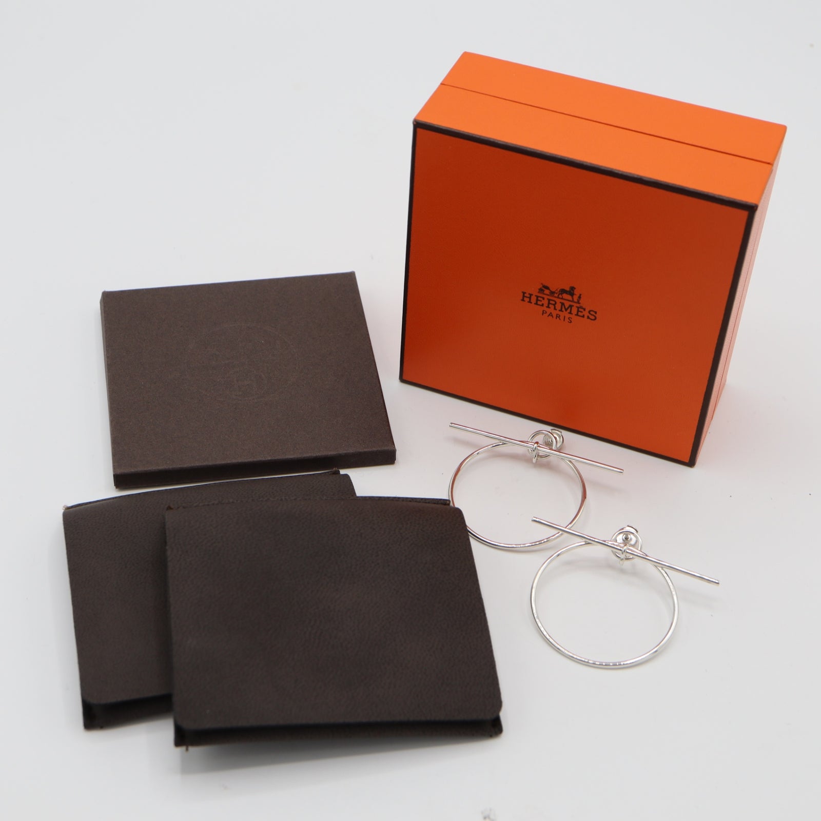 HERMES エルメス ピアス ループ MM SV 925 約11.5g アクセサリー 箱袋