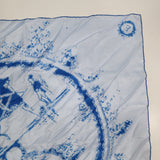 HERMES エルメス スカーフ カレ70 Ex-libris globe-trotter 馬 水色 シルク100％ 服飾小物 H22058