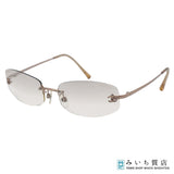 CHANEL シャネル サングラス 4002 c194/61 57□19 130 ココマーク リムレス 度なし メガネ シャンパンゴールド系 ケース 26k621-10