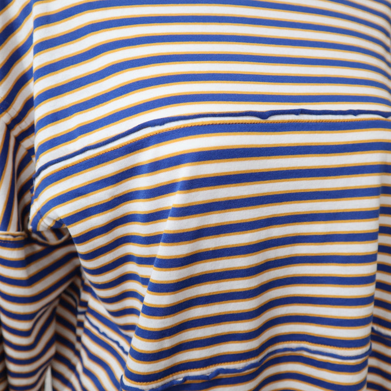 MARNI マルニ シャツ ロングTシャツ サイズ48 ボーダー ブルー オレンジ 服 25k860-2