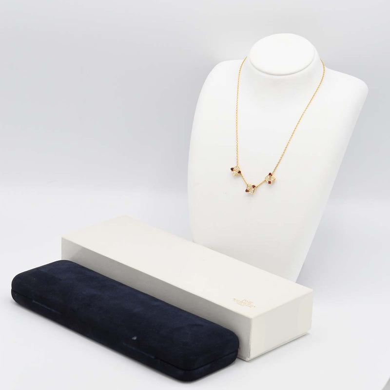 仕上済 MAUBOUSSIN モーブッサン ネックレス 18KT ダイヤモンド ルビー 約7.5g ジュエリー H7128