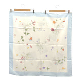 HERMES エルメス カレ90 花の手紙 Des fleurs pour le dire シルク100％ ブルー系 スカーフ 箱有 25k801-8