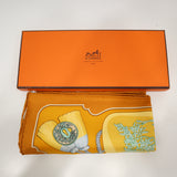 HERMES エルメス カレ45 TSUBAS 鍔 オレンジ シルク100％ 服飾小物 箱 ok1826