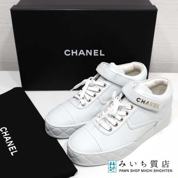 シャネル CHANEL 靴 スニーカー G45110X01000 サイズ 39 25 ホワイト ラムスキン シューズ 24k416-2