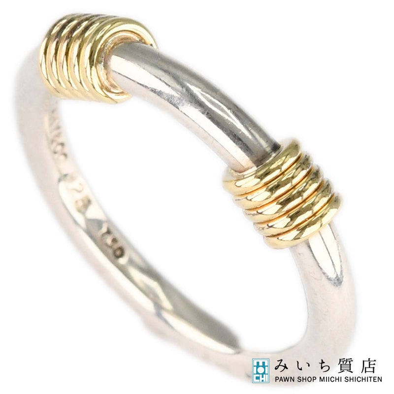 TIFFANY＆Co. ティファニー バンドウィズ リング 指輪 約8.5号 約3.7g 925 750 ゴールド シルバー アクセサリー H4321