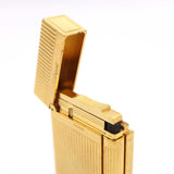 S.T.Dupont デュポン LINE2 ライン2 ヘアライン ガスライター ゴールドカラー 喫煙具 着火未確認 箱有 eco1729