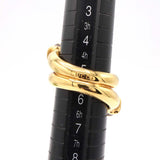 GUCCI グッチ ダブル タイガーヘッド リング メタル/エナメル/スワロフスキー 5.5号 ブルーアイ ゴールドカラー 箱袋 H22867