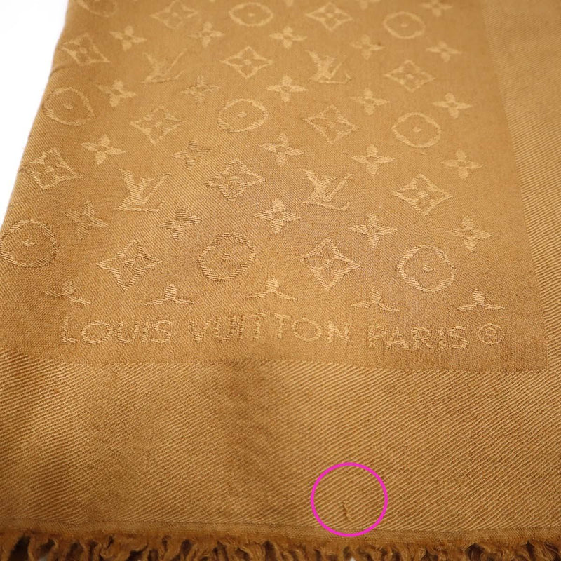 LV ルイヴィトン ストール ブラウン M1259 LOUIS VUITTON モノグラム 大判 シルク ウール H14921