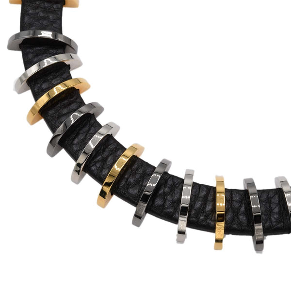 FENDI フェンディ ネックレス チョーカー レザー ブラック アクセサリー H9120
