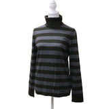 BURBERRY バーバリー 2点セット カーディガン セーター ボーダー柄 B1N64-455-76 グレー/カーキ サイズ2 J17-2