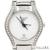 稼働 腕時計 LONGINES ロンジン L3.125.0 ダイヤベゼル デイト クォーツ 白色文字盤 レディース H21386