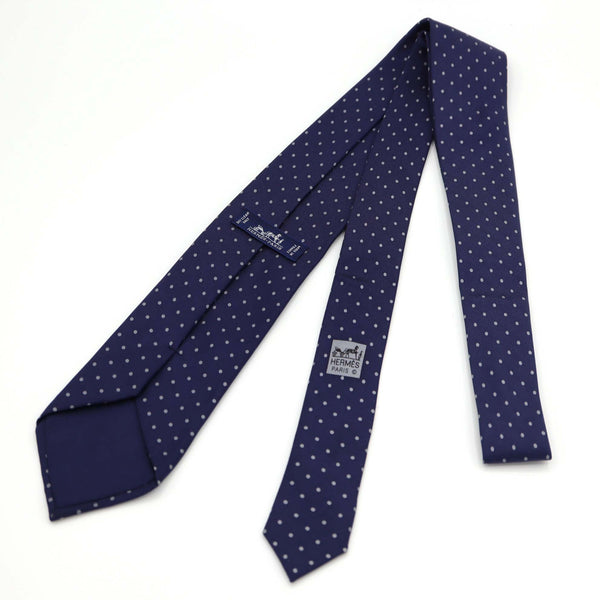 HERMES エルメス ネクタイ 5674 ドット柄 ネイビー メンズ 服飾小物 21k366-4