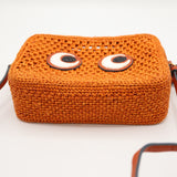 ANYA HINDMARCH アニヤハインドマーチ ショルダーバッグ Cross Body Raffia Eyes アイズ ラフィア オレンジ mo443