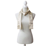 CHANEL シャネル ロング スカーフ シルク100% ベージュ×グレー ロゴ チェーン柄 服飾小物 ok1032