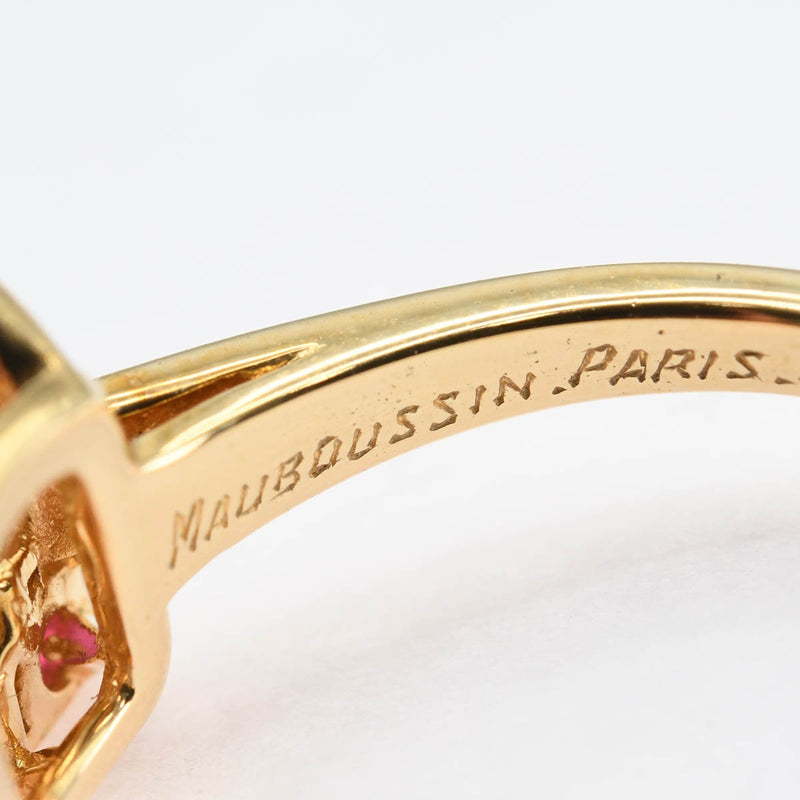 仕上済 Mauboussin モーブッサン ダイヤ ルビー リング 指輪 18kt ゴールド 約10.5号 約3.3g ジュエリー 箱有 H7126