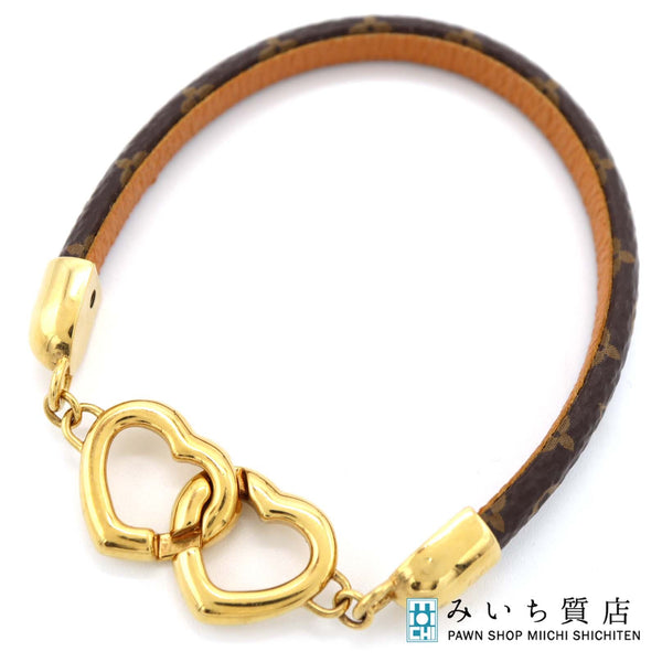 LOUIS VUITTON LV ルイヴィトン ブレスレット セイイエス M6758E 17 約9.8g ブラウン アクセサリー H18905