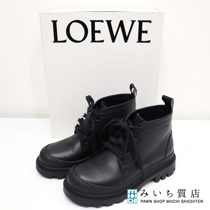 ロエベ LOEWE ミッド コンバット ブーツ 37 サイズ ブラック 靴 ハイカット シューズ 黒 H11137