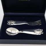 TIFFANY&Co. ティファニー ベビースプーン＆フォーク セット バレエシューズ  SV925 カトラリー 食器 箱ケース K182