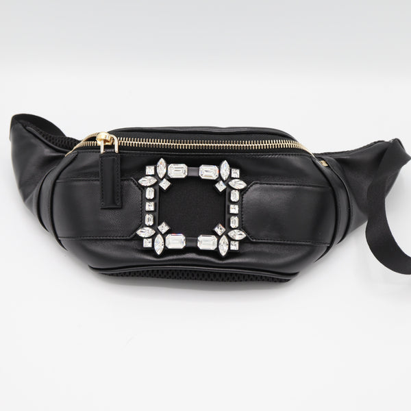 ROGER VIVIER ロジェヴィヴィエ ウエストポーチ ラインストーン ブラック 鞄 M4415