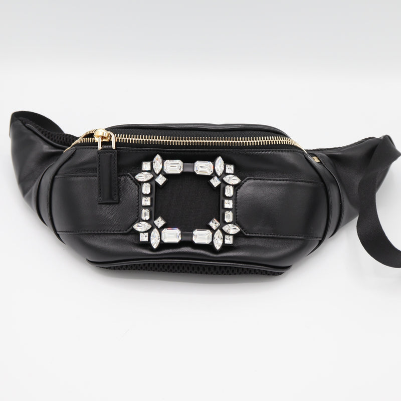 ROGER VIVIER ロジェヴィヴィエ ウエストポーチ ラインストーン ブラック 鞄 M4415