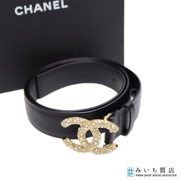 CHANEL シャネル ベルト A20 B 75/30 ココマーク ラインストーン
