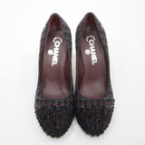 CHANEL シャネル ヒール パンプス A G27495 ツイード 36 1/2 ブラック マルチカラー 靴 レディース H24146