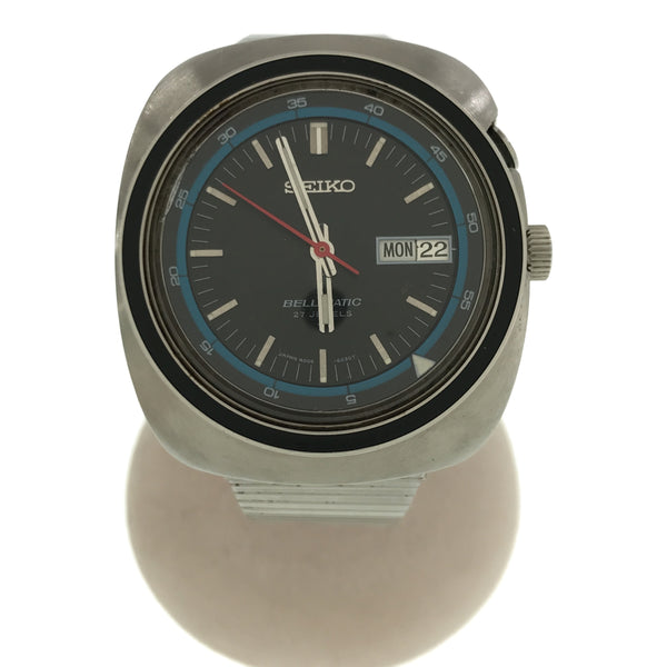 腕時計 稼働 セイコー SEIKO 自動巻き AT 4006-6020 BELL-MATIC ベルマチック 27石 SS 黒文字盤 59