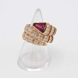 BVLGARI ブルガリ セルペンティ ヴァイパー リング ルベライト パヴェダイヤ スネーク サイズL 13号 750 K18PG 15.6g ◆H21695